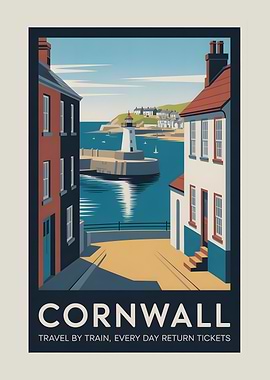 Cornwall Travel Poster