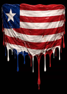 Dripping Liberian Flag