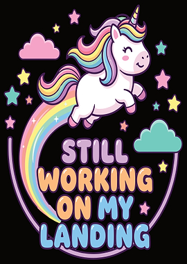 Cute Unicorn on Rainbow