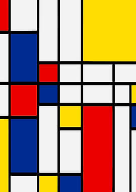 Mondrian Style Abstract Composition