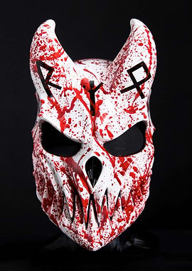 Bloody Skull Mask with Runes