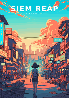 Siem Reap Cambodia Street Scene