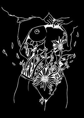 Floral Body Outline Art
