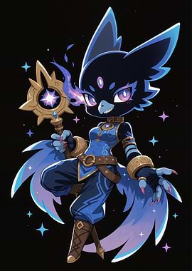 Dark Bird Mage with Staff