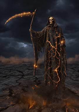 Grim Reaper with Fiery Scythe