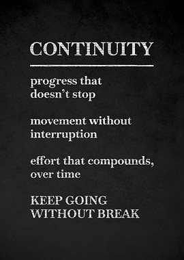 Continuity Motivational Poster