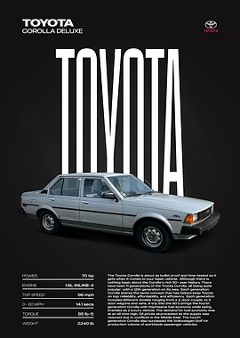 Toyota Corolla Deluxe Car Poster