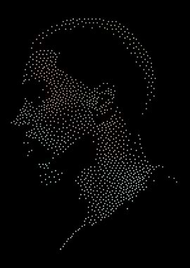 Profile Portrait Made of Dots