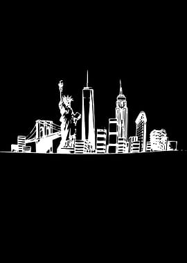 New York City Skyline Silhouette
