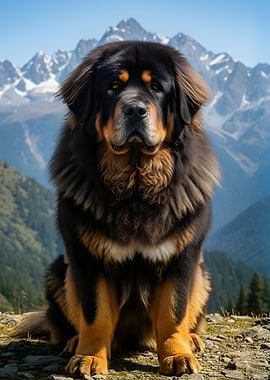 Tibetan Mastiff in Mountains