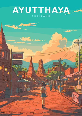 Ayutthaya Thailand Street Scene