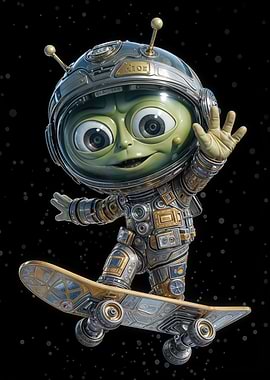 Alien Skater in Space