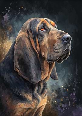 Bloodhound Portrait Painting