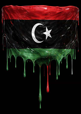 Dripping Libyan Flag