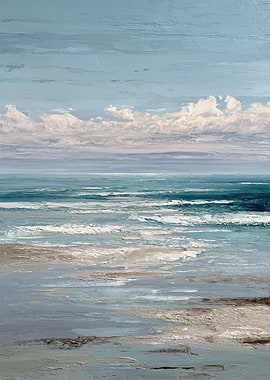 Impressionistic Beach and Ocean Scene