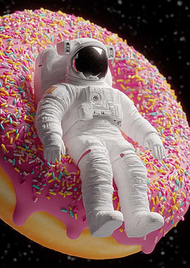 Astronaut on a Donut in Space