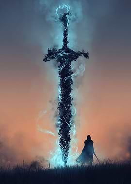 Fantasy Sword with Glowing Energy