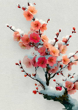 Snow-Covered Cherry Blossoms