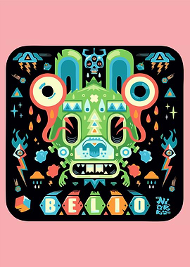 Grotesque Monster with 'BELIO' Text