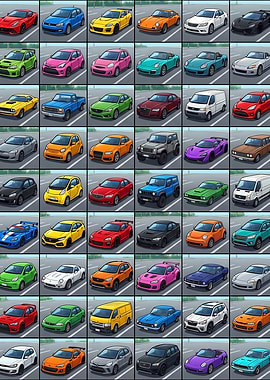 Grid of Various Cars