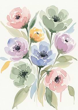 Watercolor Floral Arrangement