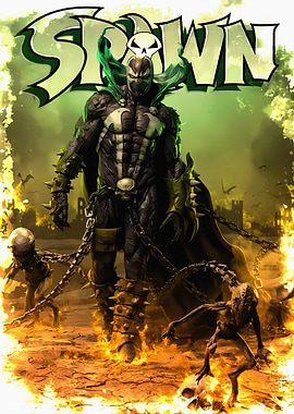 Spawn with Chains and Fiery Ground