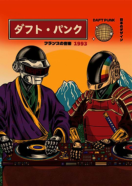 Daft Punk DJs in Japanese Samurai and Monk Attire