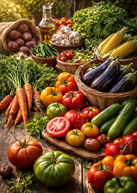 Abundant Harvest of Fresh Vegetables