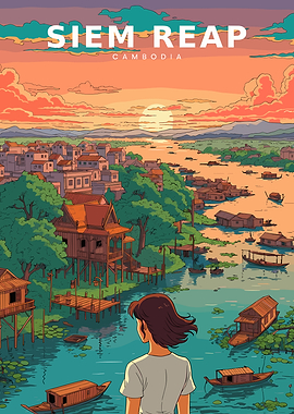 Siem Reap Cambodia Sunset