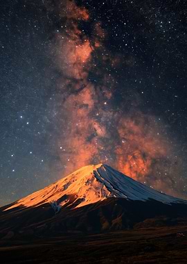 Mount Fuji Under the Milky Way