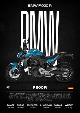 BMW F 900 R Motorcycle Poster