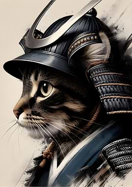 Samurai Cat Warrior