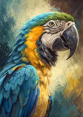 Blue and Yellow Macaw Portrait