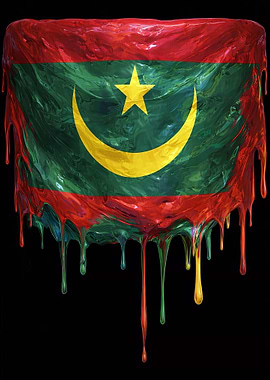 Dripping Mauritania Flag