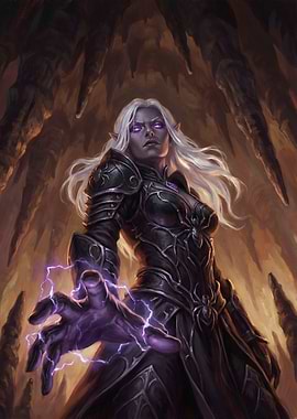 Dark Elf Sorceress Casting Magic