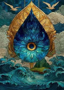 Mystical Water Drop and Ocean