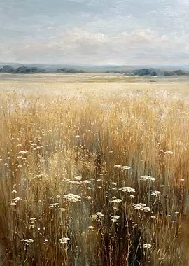 Golden Field with Wildflowers