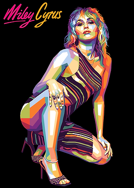 Miley Cyrus Pop Art Portrait