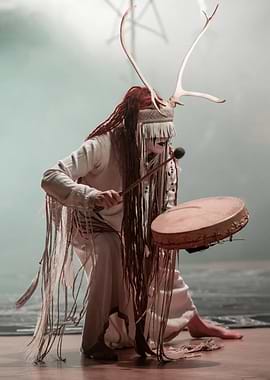 Shamanic Drummer with Antlers