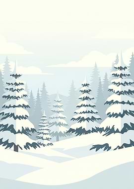 Snowy Winter Forest Landscape