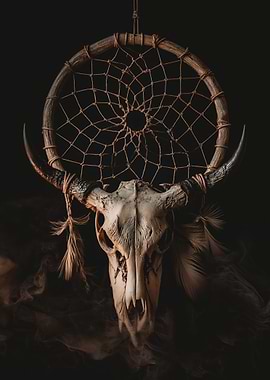 Dreamcatcher with Animal Skull