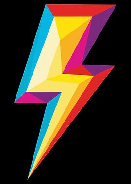 Colorful Geometric Lightning Bolt