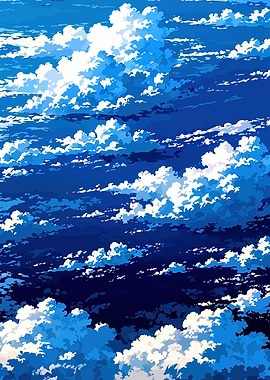 Anime Sky with Clouds