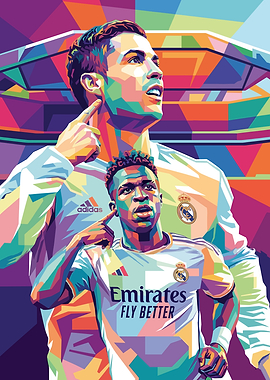 Cristiano Ronaldo and Vinicius Jr. Pop Art
