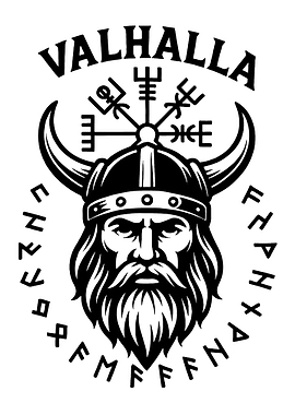 Viking Warrior with Valhalla Symbol