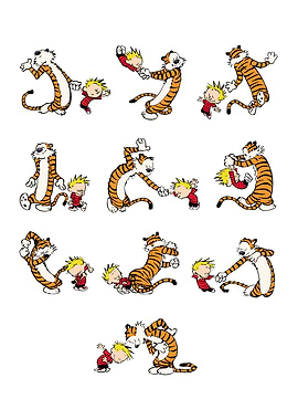 Calvin and Hobbes playing