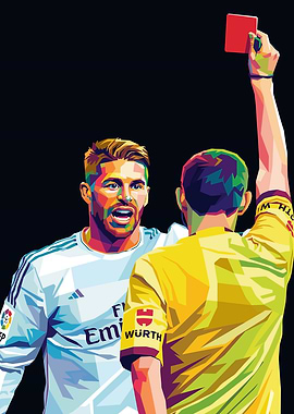 Football Player Receives Red Card