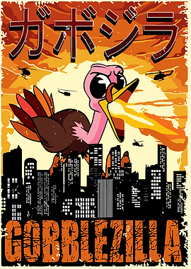 Gobblezilla attacking city
