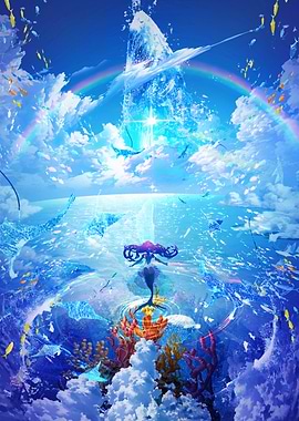 Mermaid in a Magical Underwater World