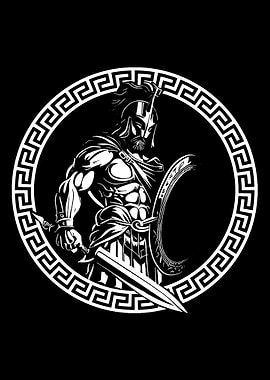 Spartan Warrior with Sword and Shield